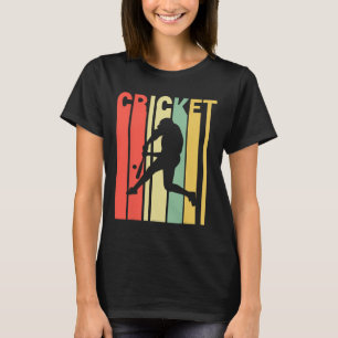 Retro Vintage Farben Cricketspieler T-Shirt