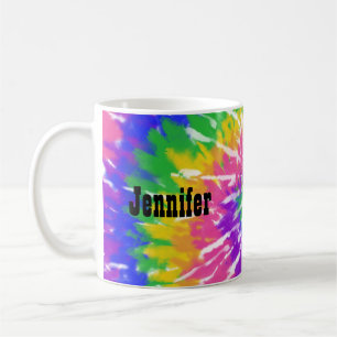 Retro Vintage Farbige Hippie Regenbogen Spaß Tie D Kaffeetasse
