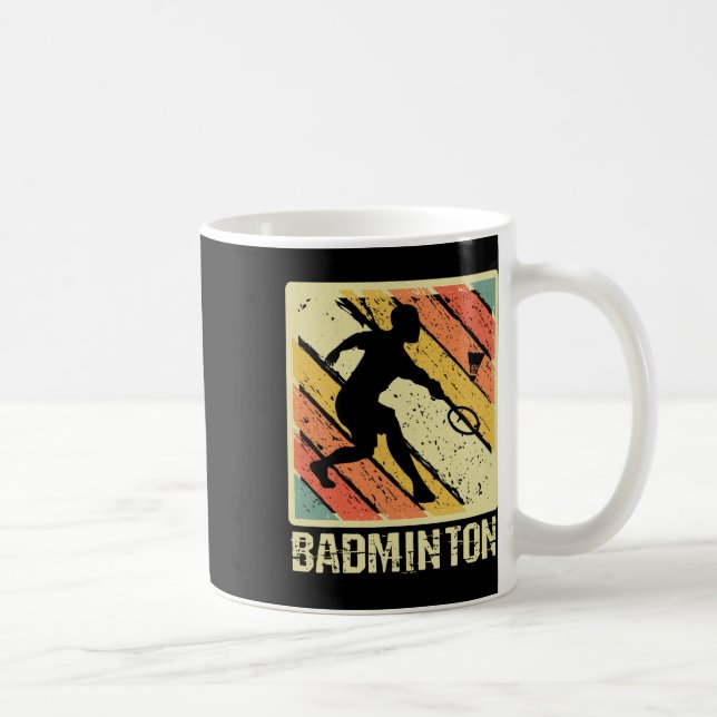 Retro Vintage Federballspieler Badminton  Kaffeetasse (Rechts)