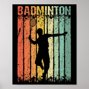 Retro Vintage Federballspieler Badminton Poster