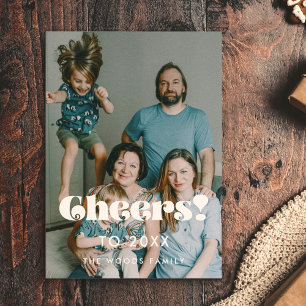 Retro Vintage Feier zum Neujahrsfest 2026 Feiertagskarte