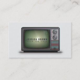 Retro Vintage Fernsehillustration Geschäfts-Karte Visitenkarte