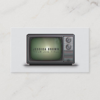 Retro Vintage Fernsehillustration Geschäfts-Karte Visitenkarte