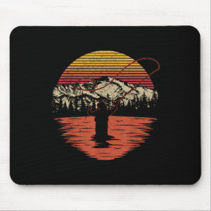 Retro Vintage Fliegenfischer-Shirt - Fliegenfische Mousepad