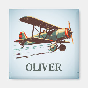 Retro Vintage-Flugzeug Personalized Magnet