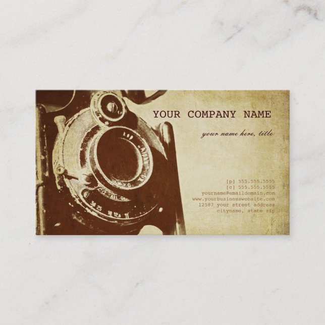 Retro Vintage Fotografie Visitenkarte (Vorderseite)