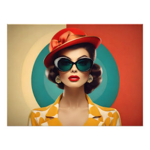 Retro-Vintage-Frau Fotodruck