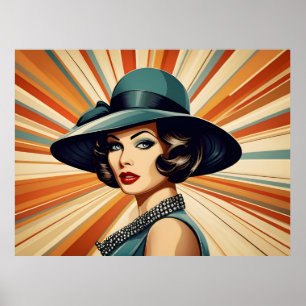 Retro-Vintage-Frau Poster