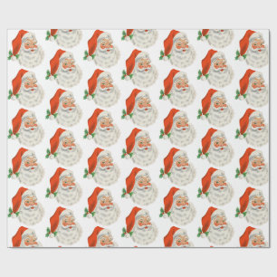 Retro Vintage fröhlicher Weihnachtsmann Weihnachte Geschenkpapier