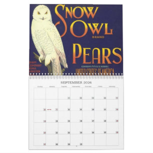 Retro-Vintage-Frucht-Gemüse-Kisten-Etiketten-Anzei Kalender