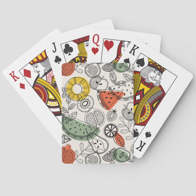 Retro Vintage Fruchtmuster Spielkarten (Rückseite)