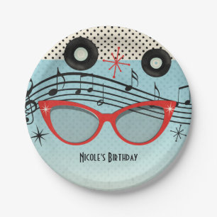 Retro Vintage Fünfzigerjahre Pappteller