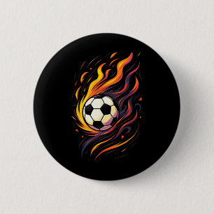 Retro Vintage Fußball Fußball Flammen Sport Ll Button