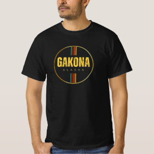 Retro-Vintage-Gakona-Ort Alaska-Staat 70er Groovy T-Shirt