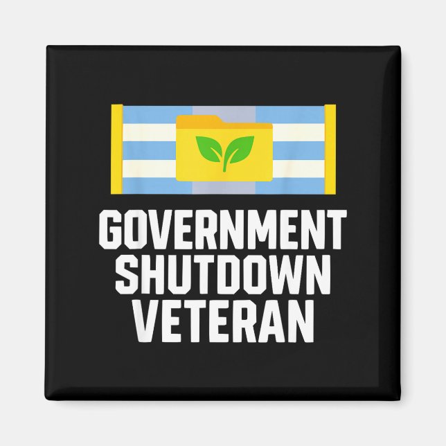 Retro Vintage Government Shutdown Veteran  Magnet (Vorne)