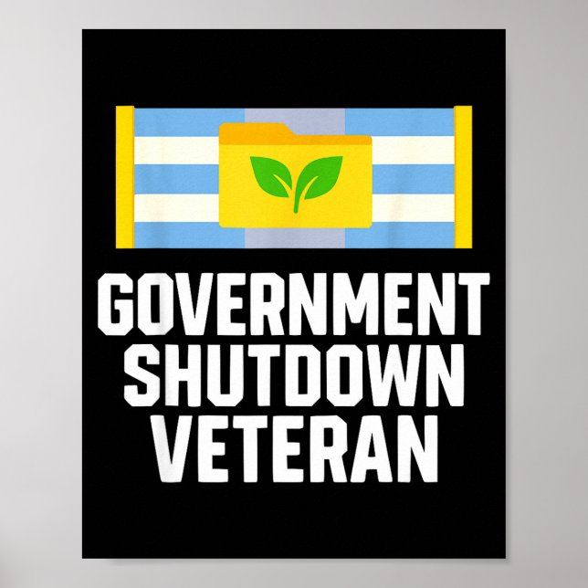 Retro Vintage Government Shutdown Veteran  Poster (Vorne)