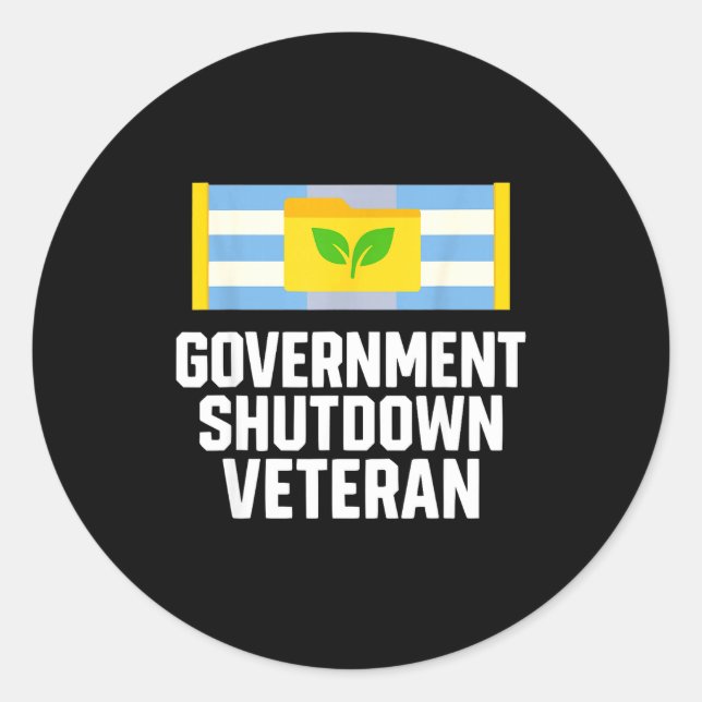 Retro Vintage Government Shutdown Veteran  Runder Aufkleber (Vorderseite)