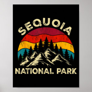 Retro-Vintage-Grafik Sequoia-Nationalpark Poster