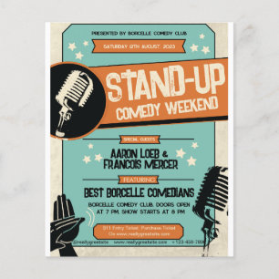 Retro-Vintage-Grunge-Stand-up-Comedy-Show  Flyer
