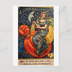 Retro Vintage Halloween Fröhliches Halloween Postkarte
