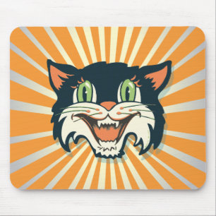 Retro Vintage Halloween-Katze Mousepad