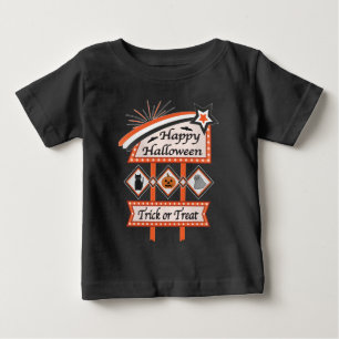 Retro-Vintage-Halloween-Schild – Süßes oder Saures Baby T-shirt