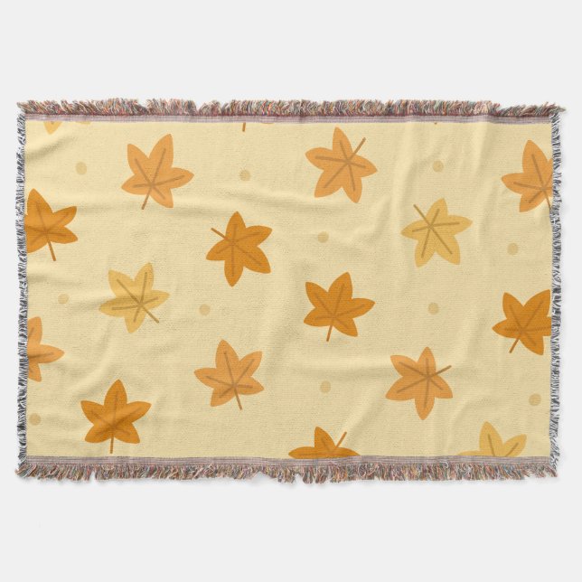 Retro-Vintage Herbstblätter Decke (Vorderseite)