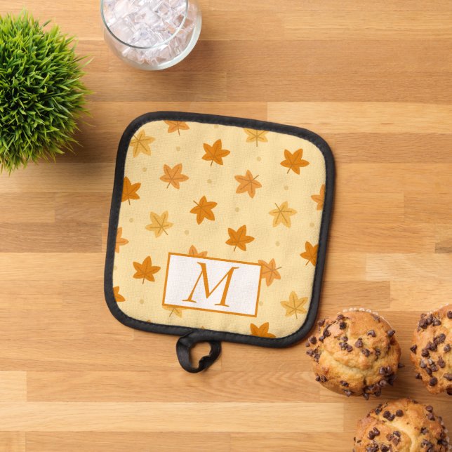 Retro-Vintage Herbstblätter Topflappen (Oben Unten)