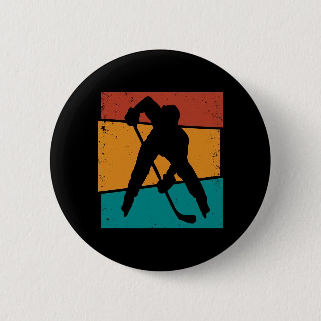 Retro-Vintage-Hockeyleistung Button (Vorderseite)