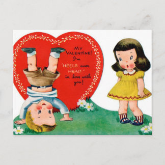 Retro Vintage Holiday Valentine couple carte posta