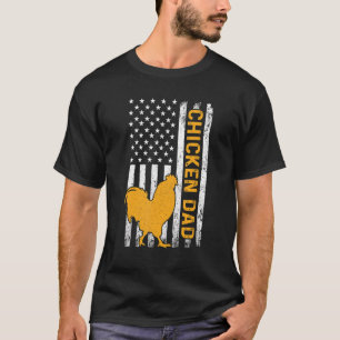 Retro Vintage Huhn Vater USA Amerikanische Flagge T-Shirt