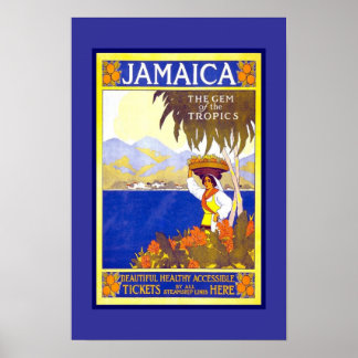 Retro Vintage Image Travel Jamaica Poster