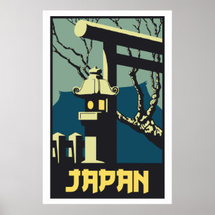 Retro-Vintage japanische Reisewerbung Poster