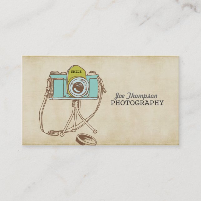 Retro Vintage Kamera-Fotograf-Geschäfts-Karten Visitenkarte (Vorderseite)