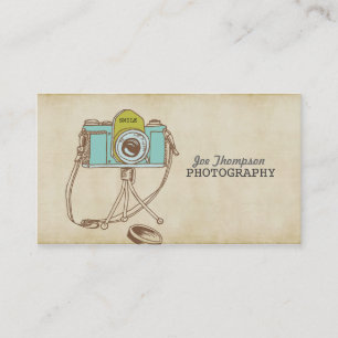 Retro Vintage Kamera Fotograf Geschäftskarten Visitenkarte