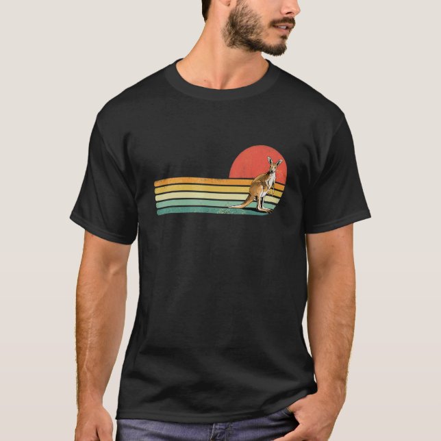 Retro Vintage Kangaroo Australia Animal Zookeeper  T-Shirt (Vorderseite)