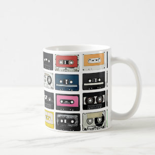 Retro Vintage Kassetten-Mischung nimmt Kunstmuster Kaffeetasse