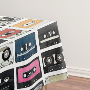 Retro Vintage Kassetten-Mischung nimmt Kunstmuster Tischdecke