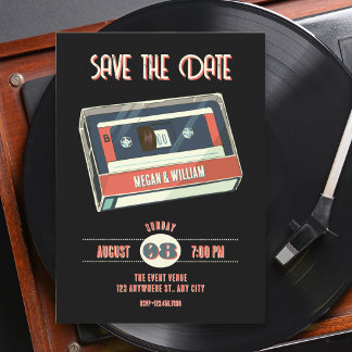 Retro Vintage-Kassettenband-Hochzeit Save The Date