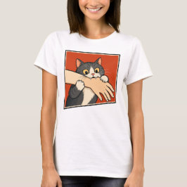 Retro Vintage Katze Beißt Hand Lustiger Liebesbiss T-Shirt