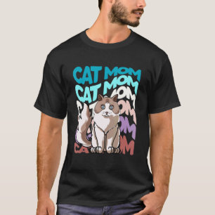 Retro Vintage Katze Britisch Kurzhaar Katzenmutter T-Shirt