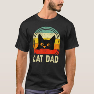 Retro Vintage Katze Vater Schwarzes Kätzchen Kater T-Shirt
