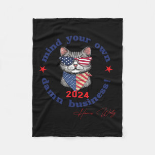 Retro Vintage kinderlose Katze Lady Mind Your Own  Fleecedecke