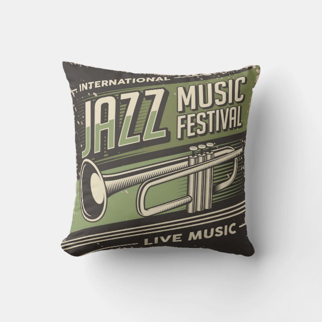 Retro Vintage klassische Jazzmusik Kissen (Vorderseite)