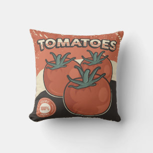 Retro Vintage Klassischer Grunge Gemüse Tomaten Kissen