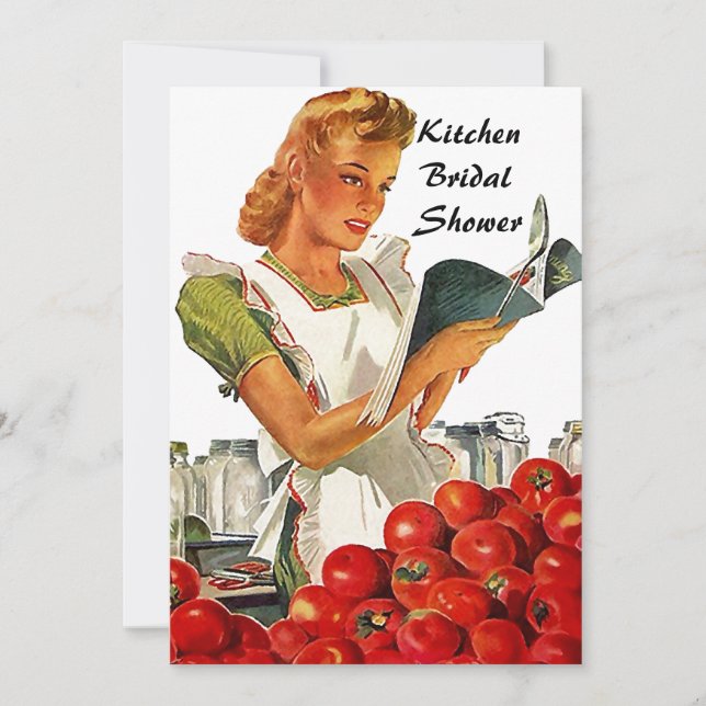 Retro Vintage Küchen-Brautparty-Einladungen Einladung (Vorderseite)