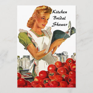 Retro Vintage Küchen-Brautparty-Einladungen Einladung