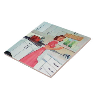 retro-vintage Küchen Dame Fliese