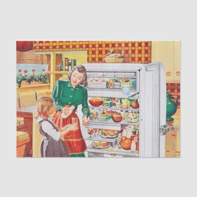 Retro-Vintage Küchendecoupage Seidenpapier (Vorderseite)