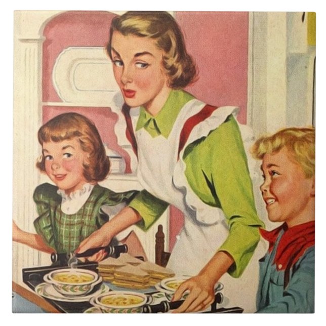 Retro-Vintage Kücheneinrichtung Fliese (Vorderseite)